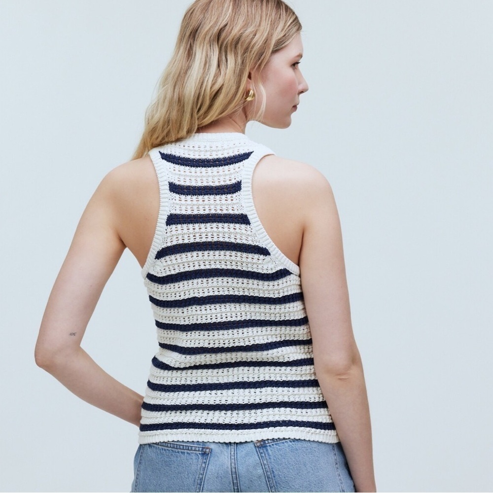 Madewell Crochet-Knit Crewneck Sweater Tank - Picture 4 of 5